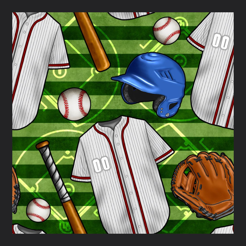 Baseball Uniform And Field Seamless Pattern Vintage Tee by BundleAndBundleShop | Teevron