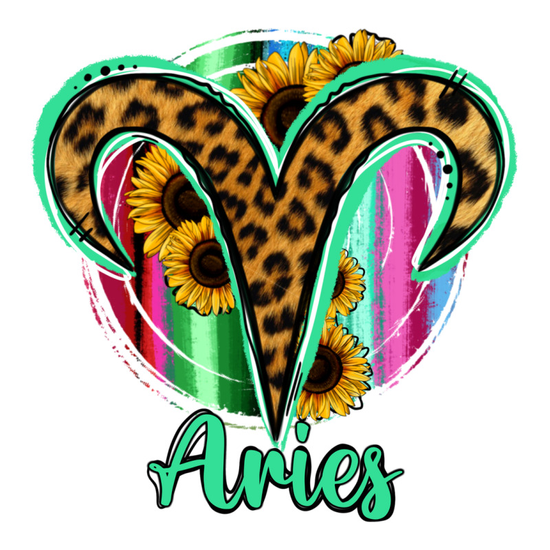 Aries Zodiac Sign Sunflower Leopard Serape Premium Tee by RanaPortraitStore | Teevron