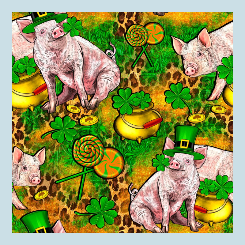 St. Patrick's Day Pig And Candy Pot Of Gold Ladies Tee by FaDigitalArtStudio | Teevron