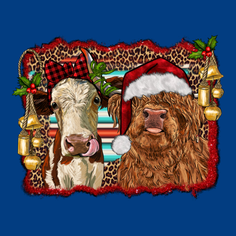 Christmas Heifer And Highland Cow With Serape Background Premium Sweatshirt by RanaPortraitStore | Teevron