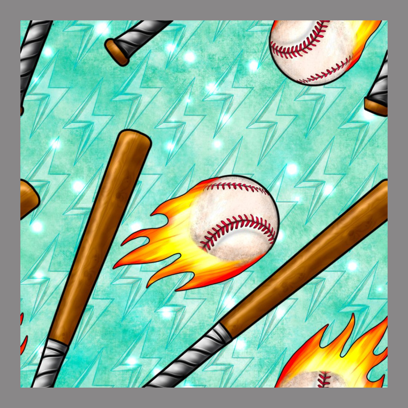 Baseball Bat With Thunders Seamless Pattern Vintage Tee by BundleAndBundleShop | Teevron