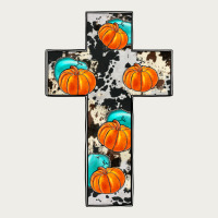 Pumpkin Cross Zipper Hoodie | Teevron