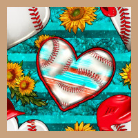 Baseball Hearts And Sunflowers With Turquoise Gemstone Seamless Patter Vintage Tee | Teevron