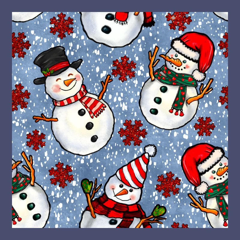 Christmas Snowman Seamless Pattern Vintage Tee by BundleAndBundleShop | Teevron