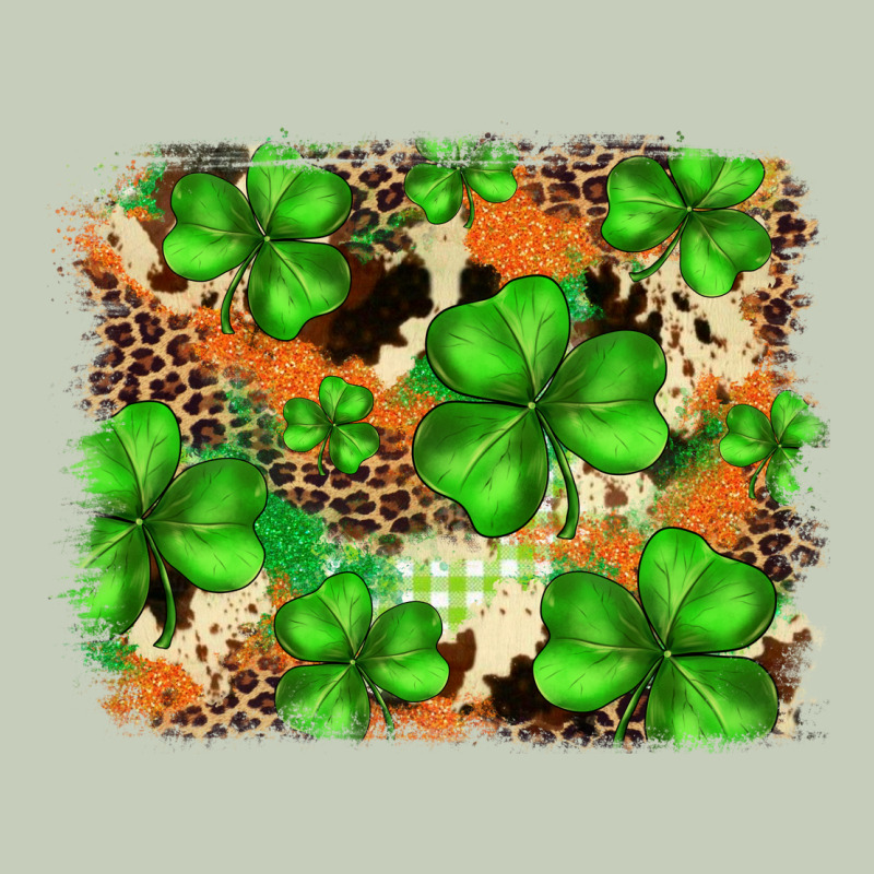 St.patricks Plaid  Green Glitter Cowhide  Leopard Ladies Tee by FaDigitalArtStudio | Teevron