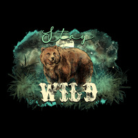 Stay Wild Night Grizzly Bear Heavy Core Tee | Teevron