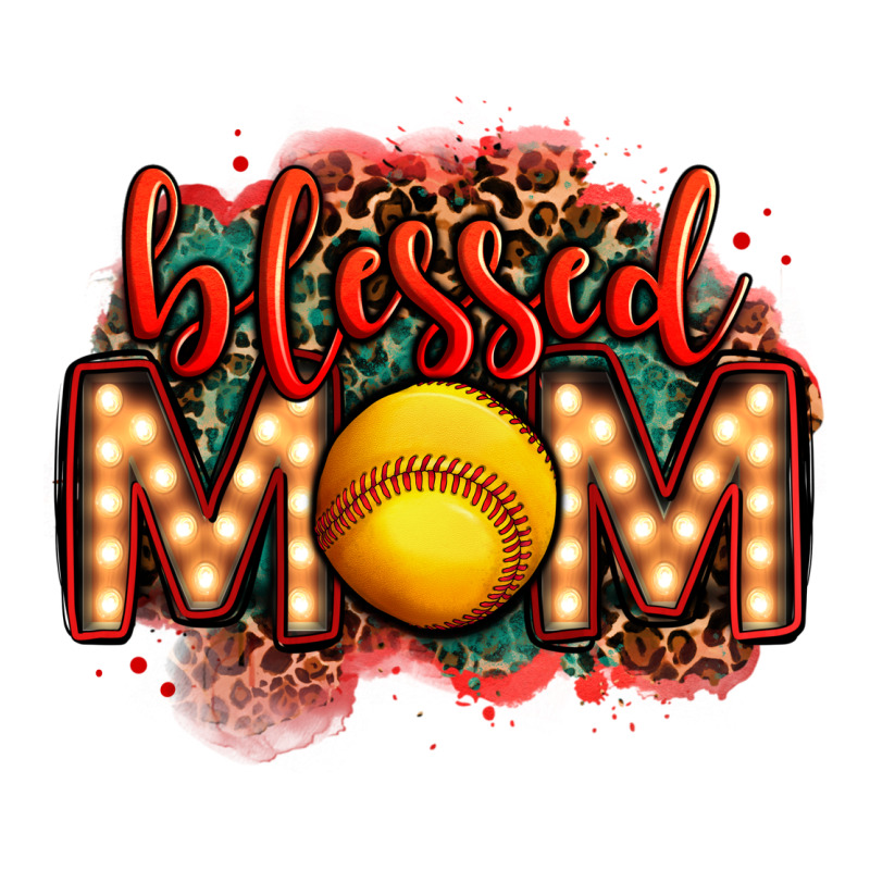 Blessed Softball Mom Lightbulb Letters Classic Tee by OliviaCreatesArt | Teevron