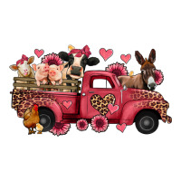 valentines day leopard farm animals truck | Teevron