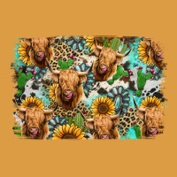Highland Cow Western Background Urban Heavy Tee | Teevron