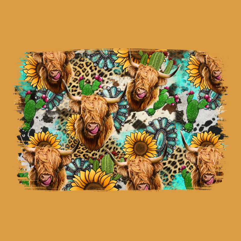 Highland Cow Western Background Urban Heavy Tee by Jasminsmagicworld | Teevron