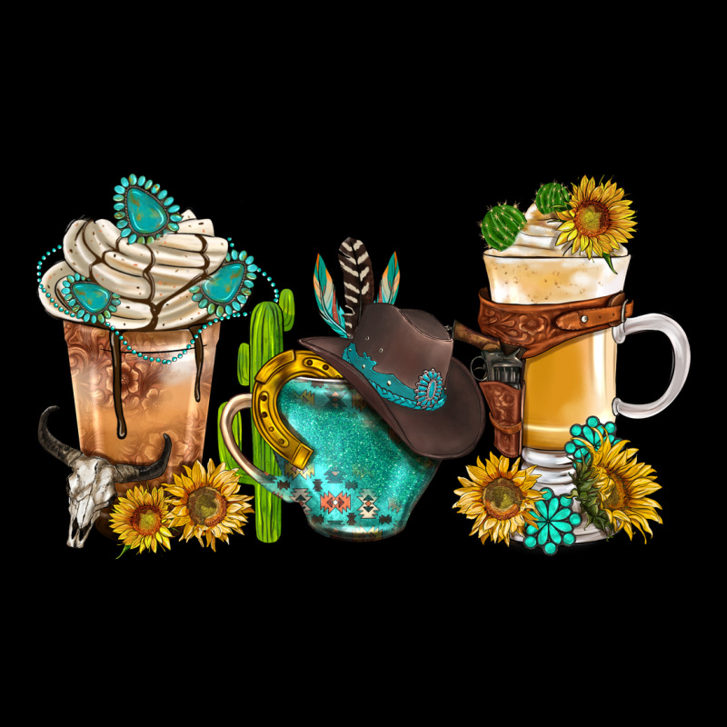 Western Coffee Cups With Sunflower And Gemstone Bbs Ladies Tee by BundleAndBundleShop | Teevron