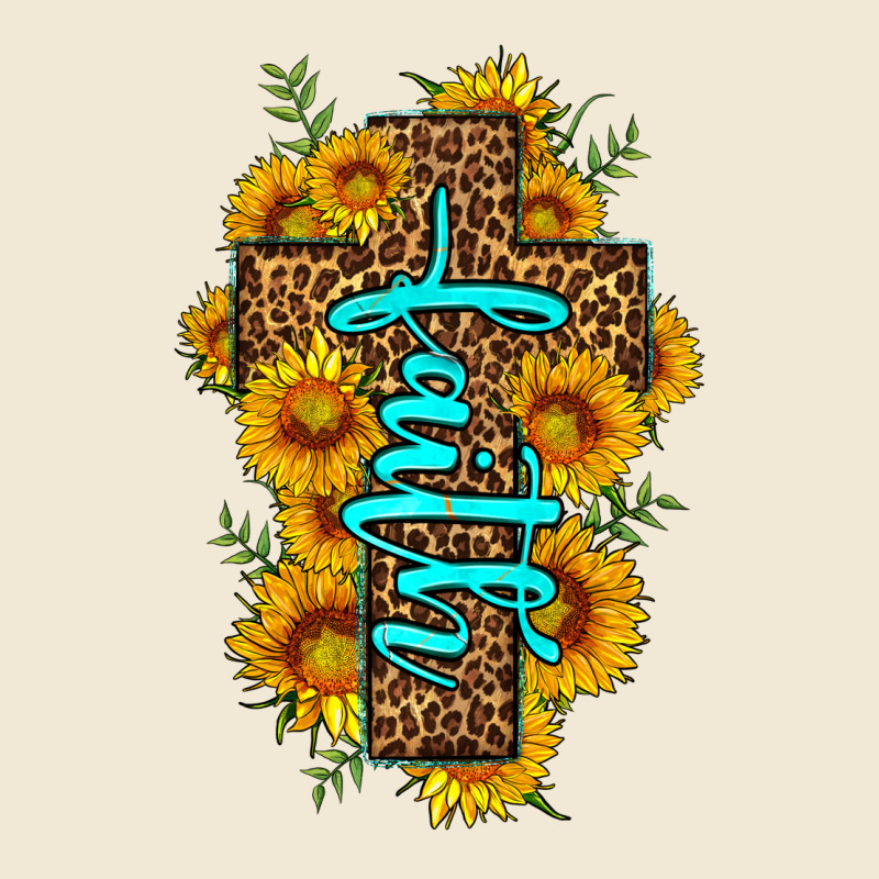 Faith Sunflower Leopard Cross Olivia Premium Tee by OliviaCreatesArt | Teevron