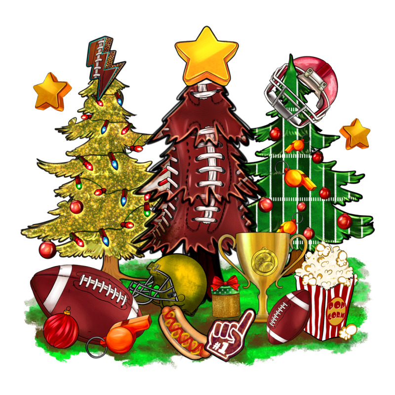 Christmas With American Football Trees Bbs Ladies Tee by BundleAndBundleShop | Teevron