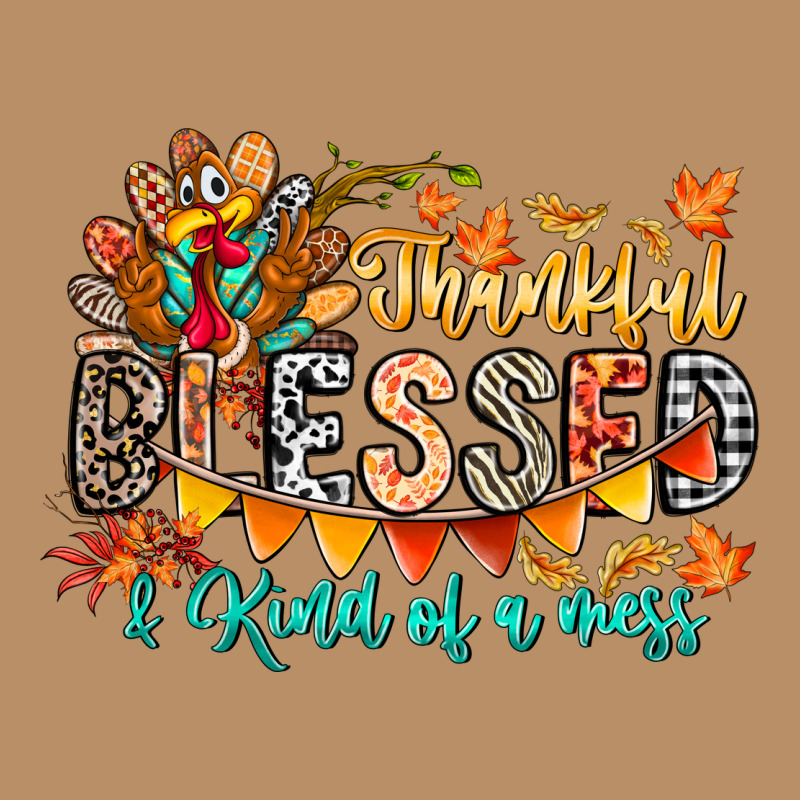Thankful Blessed Kind Of Mess Vintage Hoodie by CowhideDigitalArt | Teevron