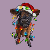 Highland Cow Calf With Christmas Lights Heavyweight Hoodie | Teevron