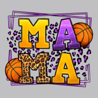 Purple And Gold Basketball Leopard Frame Mama Long Sleeve Tee | Teevron