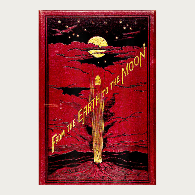 From The Earth To The Moon Jules Verne Book Cover Design Zipper Hoodie by ArtChic | Teevron