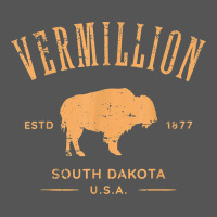 Vermillion South Dakota Bison Distressed Design T Shirt Zipper Hoodie | Teevron