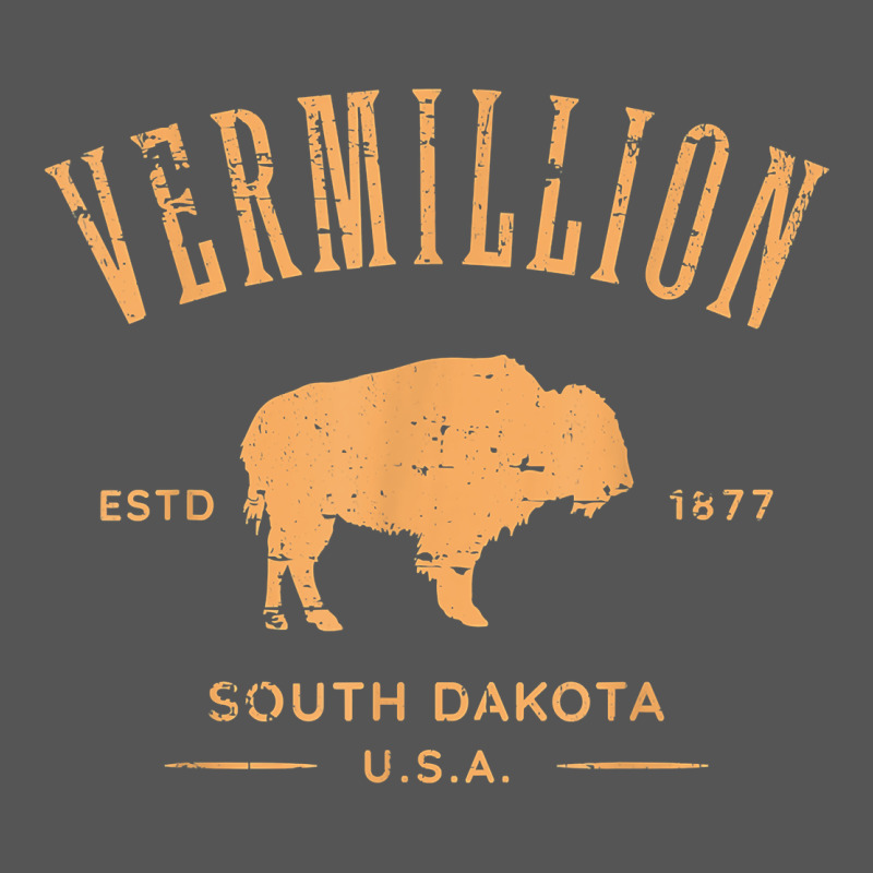 Vermillion South Dakota Bison Distressed Design T Shirt Zipper Hoodie by StudioElite | Teevron