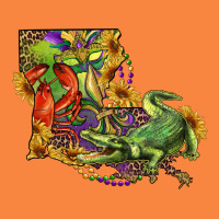 Louisiana Map With Mardi Gras Crocodile Premium Sweatshirt | Teevron
