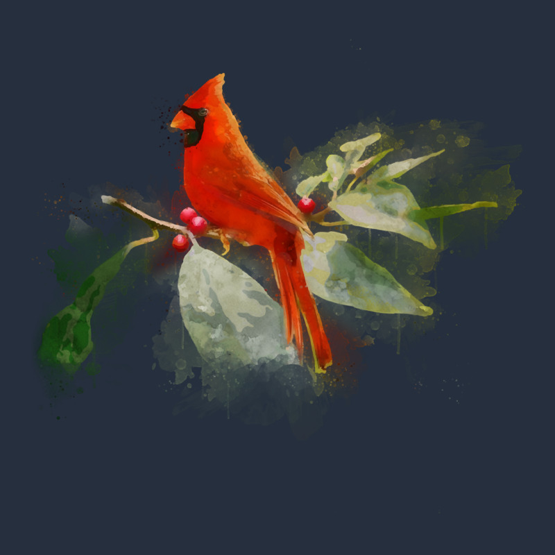 Wild Red Cardinal Bird Long Sleeve Zipper Hoodie by PixelFlow | Teevron