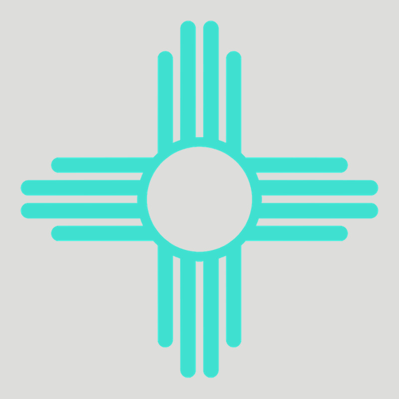 New Mexico Zia Sun In Turquoise Blue Zipper Hoodie by PixelFlow | Teevron