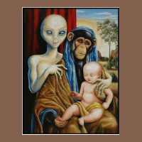 Alien Chimp Baby Religion Conspiracy Poster Zipper Hoodie | Teevron