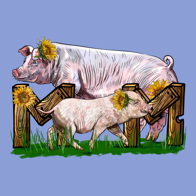 Mom With White Chester Pig And Baby Pig Long Sleeve Tee by LillyAllenDesigns | Teevron