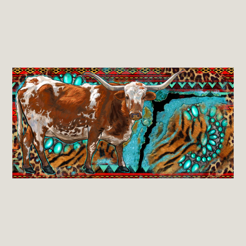 Texas Longhorn With Aztec Tiger And  Leopard Heavy Core Tee by RanaPortraitStore | Teevron
