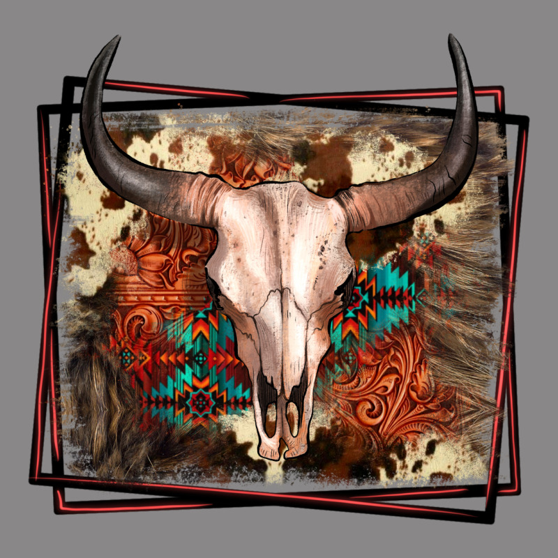 Western Bull Skull Vintage Tee by FaDigitalArtStudio | Teevron