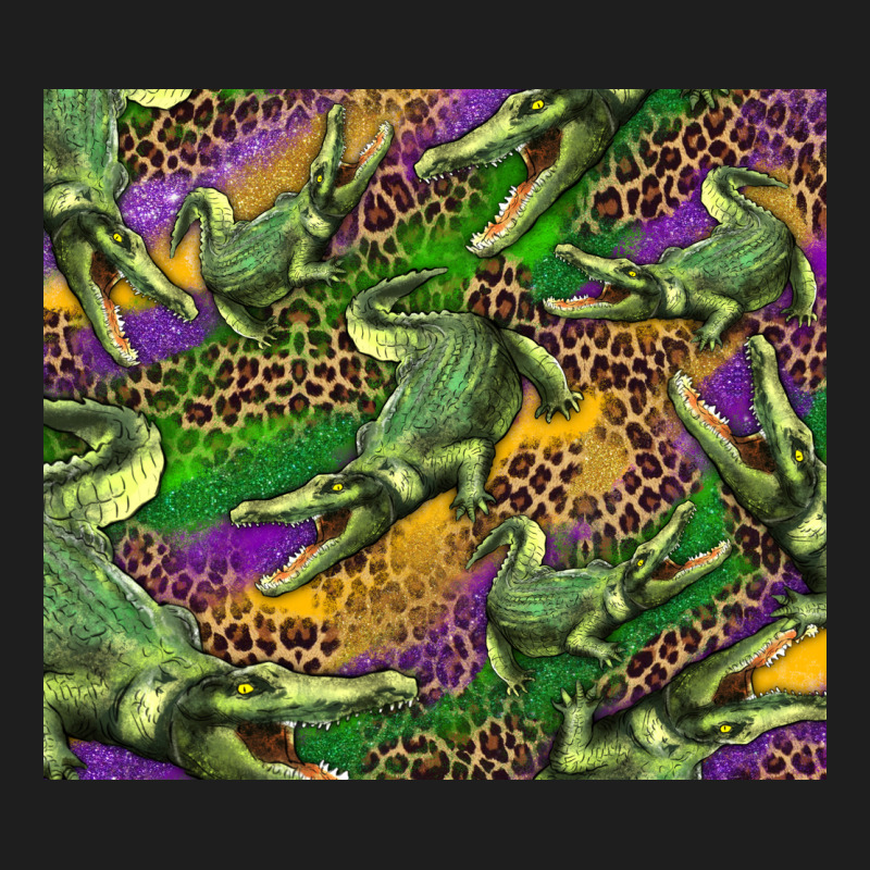 Mardi Gras Louisiana Crocodile Leopard Heavyweight Hoodie by RanaPortraitStore | Teevron