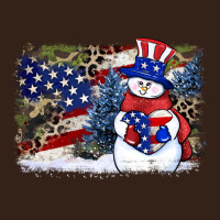 Patriotic Snowman Background 4th Of July Heavy Core Tee | Teevron