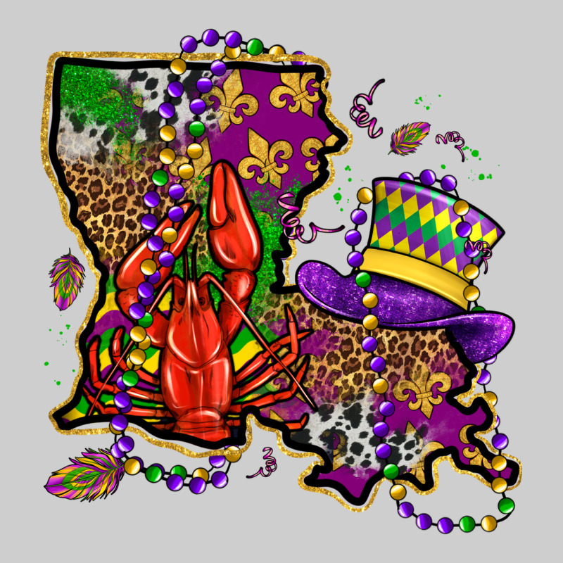 Mardi Gras Louisiana Map Premium Tee by OliviaCreatesArt | Teevron