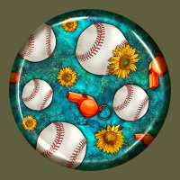 Baseball With Sunflower Round Earrings Vintage Tee | Teevron