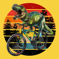 T Rex Dinosaur Riding Bicycle With Retro Forest Sunset Premium Sweatshirt | Teevron