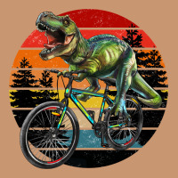 T Rex Dinosaur Riding Bicycle With Retro Forest Sunset Heavyweight Hoodie | Teevron