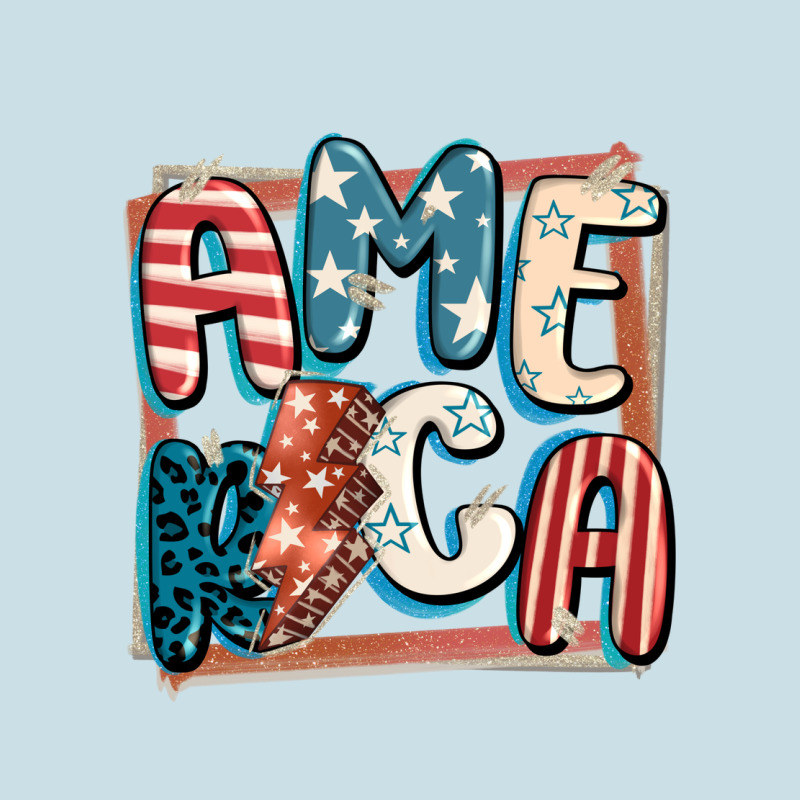 America With Lightning Bolt 4th Of July Ladies Tee by FaDigitalArtStudio | Teevron