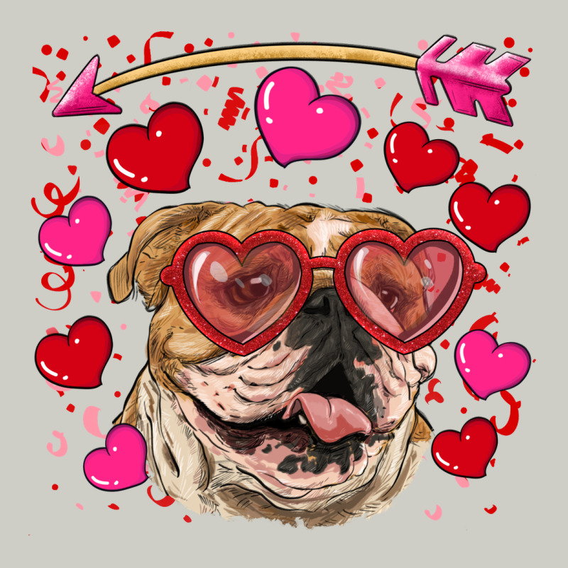 Valentine's Day  Brown English Bulldog Heavyweight Hoodie by RanaPortraitStore | Teevron
