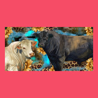 Charolais And Black Angus Bull With Sunflower And Leopard Premium Sweatshirt | Teevron