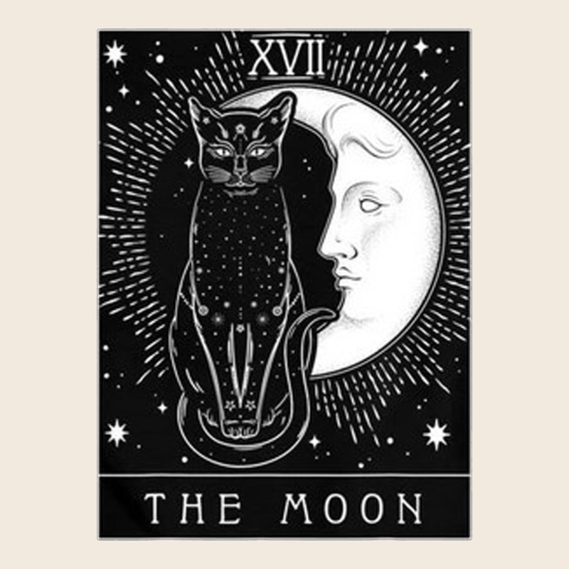 Tarot Card Crescent Moon And Cat Graphic Zipper Hoodie by artisFamous | Teevron