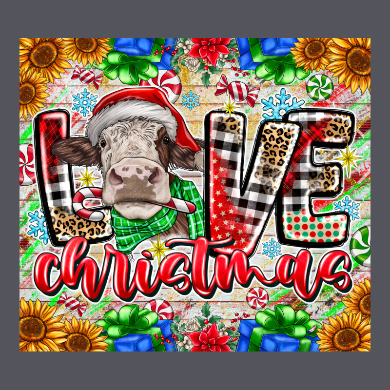 Love Christmas Cow Vintage Hoodie by CowhideDigitalArt | Teevron