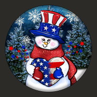 Patriotic Snowman Ornament 4th Of July Heavy Core Tee | Teevron