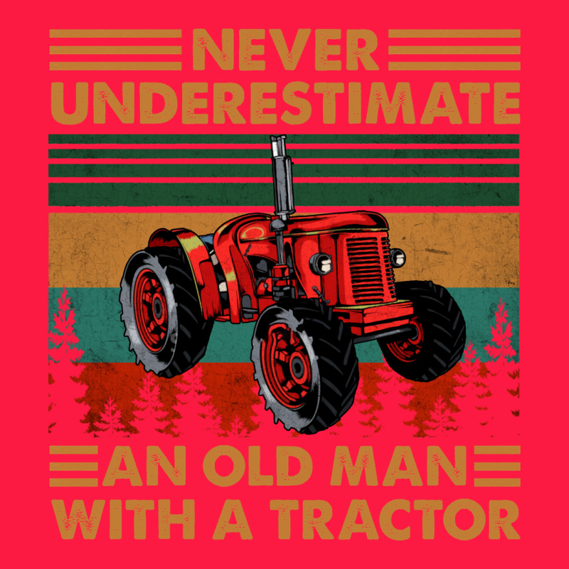 Never Underestimate An Old Man With A Tractor Retro Vintage Zipper Hoodie by artisFamous | Teevron