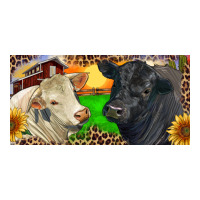 Charolais Bull And Black Angus Bull With Farm | Teevron