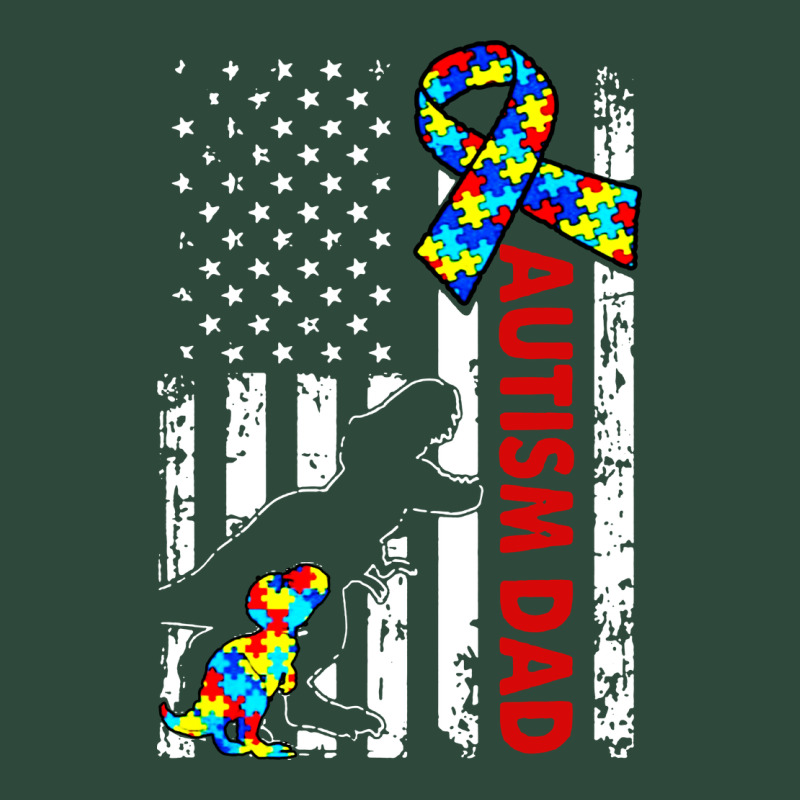 Mens Distressed Dinosaur Autism Dad Usa Flag Zipper Hoodie by artisFamous | Teevron