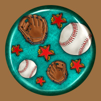 Baseball With Sunflower Round Earrings Vintage Tee | Teevron