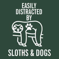 Easily Distracted By Sloths And Dogs Funny Sloth Quote Paw Print Zipper Hoodie | Teevron