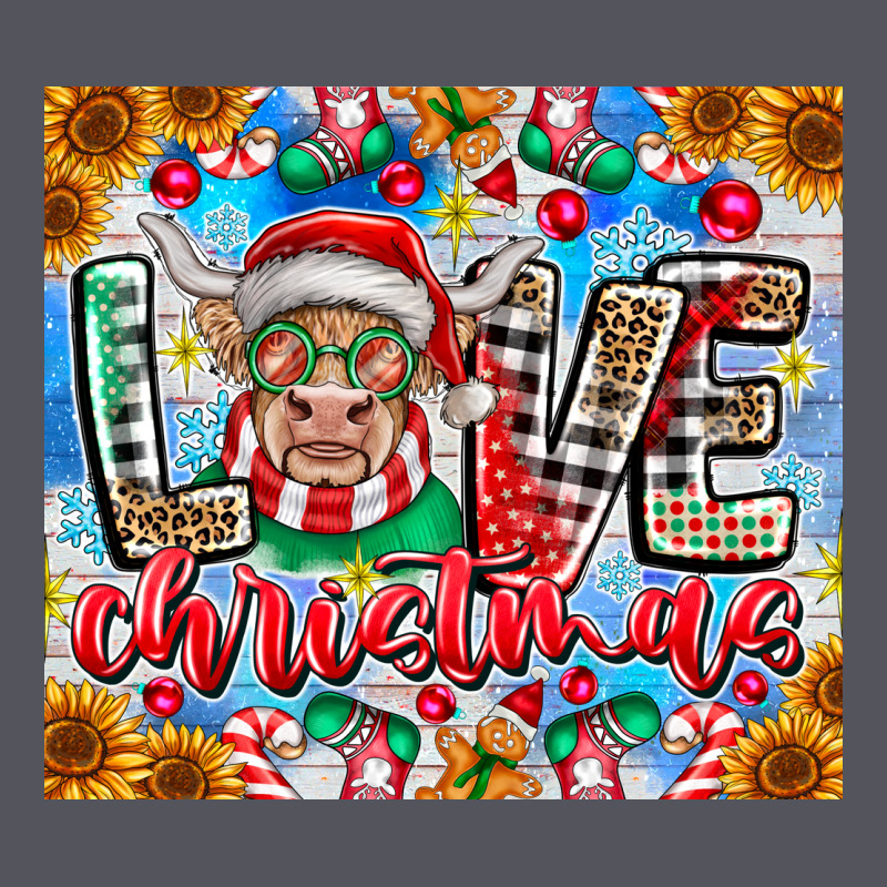 Love Christmas Highland Cow Vintage Hoodie by CowhideDigitalArt | Teevron