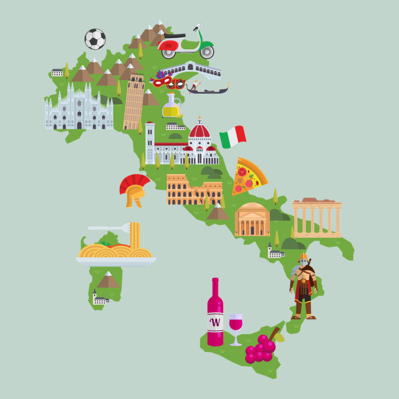 Italy Map Zipper Hoodie by artisFamous | Teevron