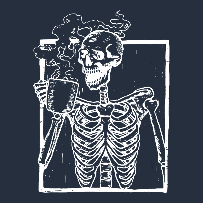 Distressed Skeleton Vintage Smiling Skull Drinking Coffee Zipper Hoodie by artisFamous | Teevron